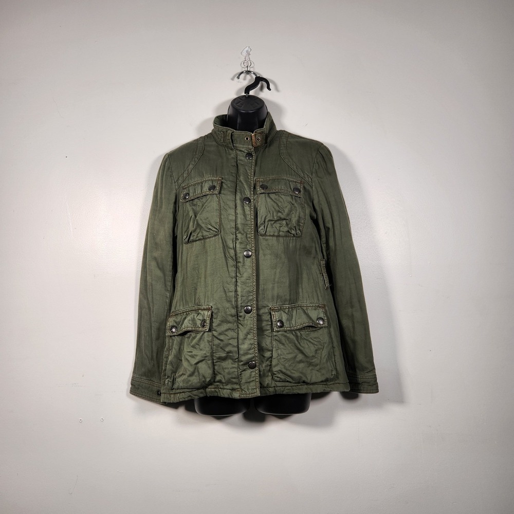 RALPH LAUREN Polo Jeans Co Utility Field Jacket Women Small Green Quilted Barn